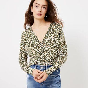NWT‎ LOFT Women's Leopard Print V-Neck Cardigan